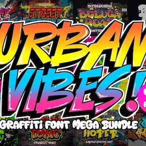 Urban Graffiti Font Mega Bundle: 46 Street Art Styles (Instant Download)