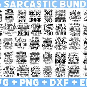 Sarcastic Quotes SVG Bundle: Funny Sassy Sayings (Digital Download)