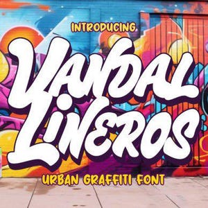 Vandal Linerous: Edgy Urban Graffiti Typeface for Street Art-Inspired Design Projects - Instant Download