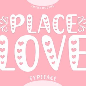 Place Love Fun Romantic police d'affichage | Caractère ludique pour projets d'enfants, activités scolaires et travaux manuels | Licence POD à téléchargement immédiat