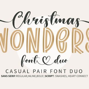 Christmas Wonders Font Duo: Sans Serif & Script (Digital Download)