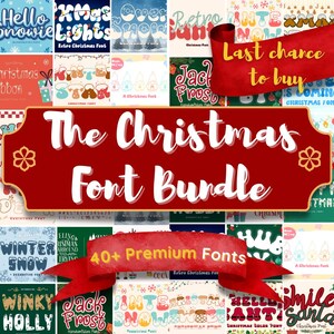 Christmas Font Bundle: 40+ Festive Holiday Fonts (Instant Download)
