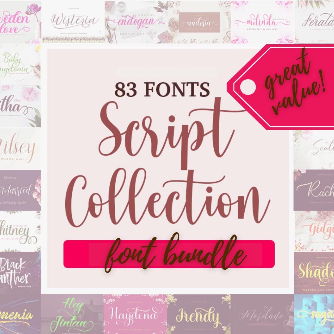 83 Script Fonts | Calligraphy, Handwritten Styles (commercial License ...