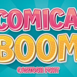Comica Boom - Cartoon-lettertype | Gedurfde en leuke typografie voor posters, strips en kinderprojecten - digitale download