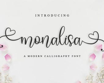 Monalisa Script Font: Romantic Cursive with Swashes (Instant Download)