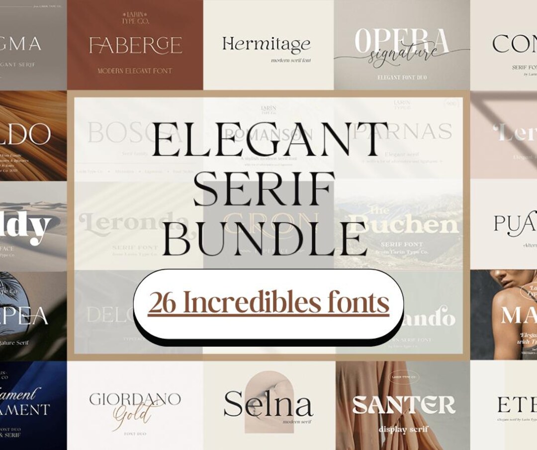 Elegant Font Bundle - Luxury, Handwritten & Serif Fonts for Branding ...