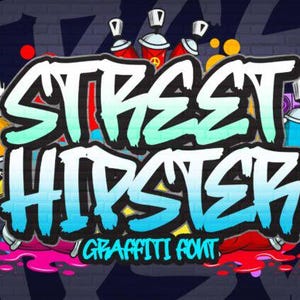 Street Hipster Font: Bold Graffiti Display Font (Instant Download)