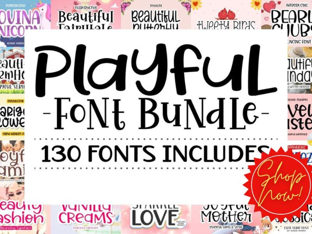 130 Cute Fonts Bundle | Cricut & Scrapbooking - Etsy