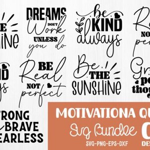 Motivational Quotes SVG Bundle: Inspirational Designs (Digital Download)