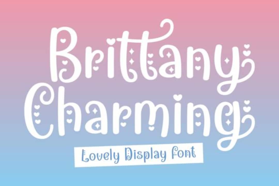 Nat Brittany Fancy Letters Brittany Script: Playful Handwriting Font for Elegant Logos ...