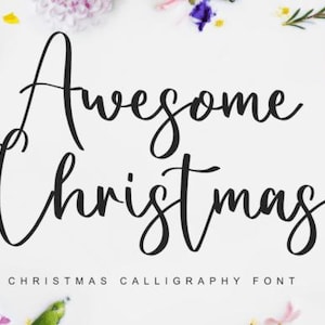 Fonte de script de caligrafia festiva para cartões de felicitações de feriados, etiquetas de presentes e designs de Natal