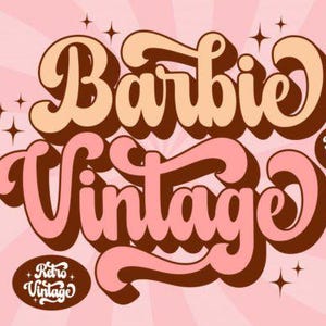 Barbie Vintage Font: Retro Script Font (Digital Download)