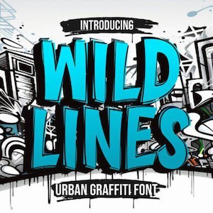 Wild Lines Graffiti Font: Bold Urban Typeface (Instant Download)