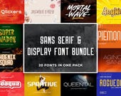 20 Modern Fonts: Sans Serif & Display Font Bundle (Instant Download)