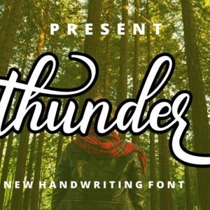 Police Thunder Script : typographie manuscrite audacieuse pour les logos, les cartes et la marque