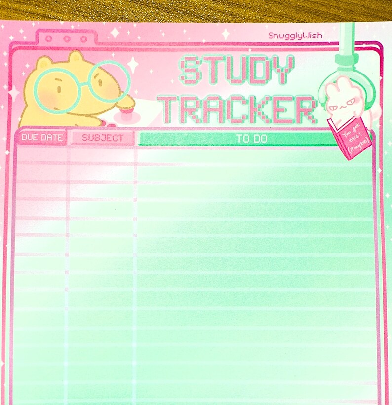 Study Tracker Notepad – Capybara & Bunny Claw Machine Planner | Funny ...