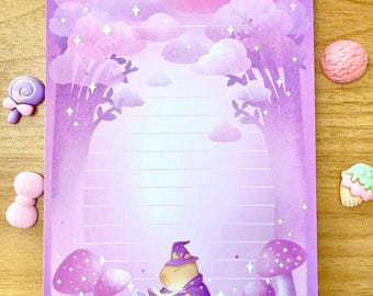 Wizard Note Pad Capybara Wizard Notepad – Magical Forest, Mushrooms, Reading a Spell ...