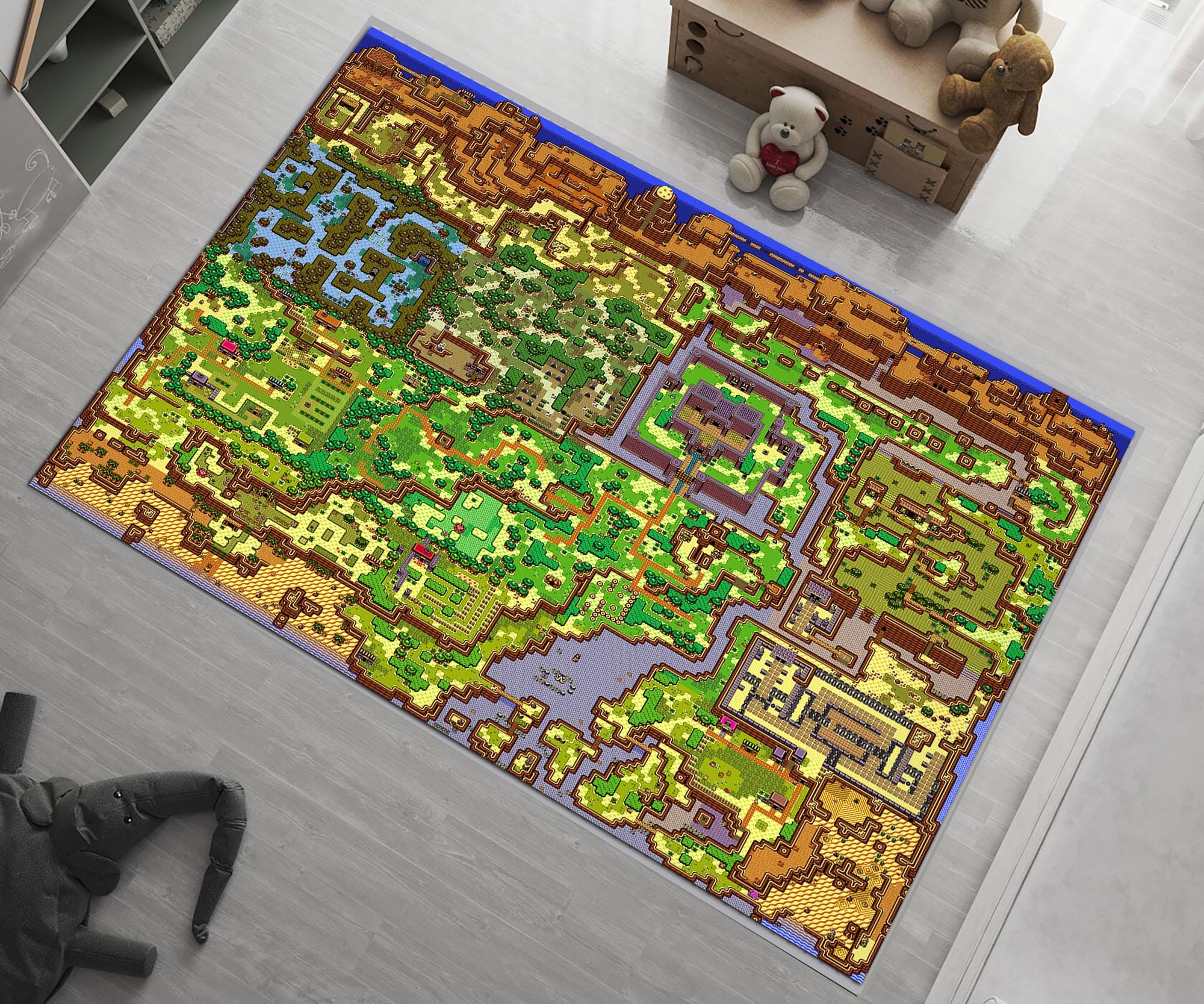 Legend of Zelda Map Rug: Game Room Decor, Gamer Gift