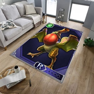 Qurupeco Crimson Rug, Monster Hunter Qurupeco Rug, Monster Rug, Hunter Rug,Anime Carpet, Game Room Rug,Anime Rug,Gaming Rug,Kids Room Decor