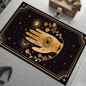 Ontwerp tarotkar, tapijt mystic maan, tarotkaarttapijt, tapijt mystic thema, tapijt woonkamer, woonkamertapijt, woondecoratie, populair tapijt, cadeau voor, housewarmingkleed