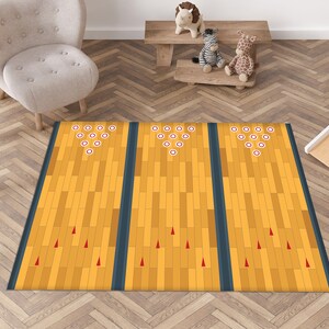 Bowling Alley Rug: Kids Playmat, Home Decor