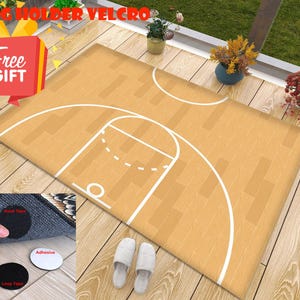 Spielteppich, Basketballplatz Teppich, Kinderspielzeit, Halber Basketballplatz, Bodendekorteppich, Sportteppich, Geschenkteppich, Basketballteppich, Waschbarer Teppich
