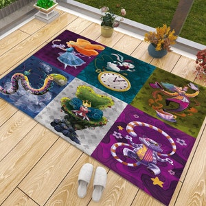 Alice in Wonderland Rug: Non-Slip Fairytale Kids Room Decor