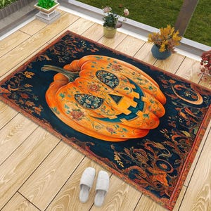 Halloween Rug, Pumpkin Rug, Horror Themed Rug, Halloween Party Rug, Halloween Gift, Halloween Ghost Rug, Ghost Rug, Halloween Decor Gift