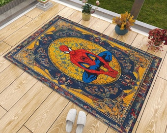 Alfombra de Spiderman: Decoración de superhéroes para habitación infantil