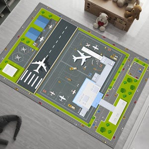 飛行機模型 10機セット 空港マット110×120cm 空港プレイマット ゴム製