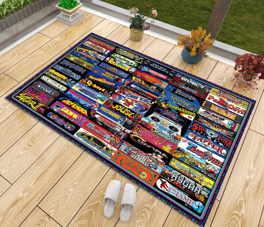 Retro Gaming, Retro Game Area Rug, Game Boy Rug, Rectangle Rug ...