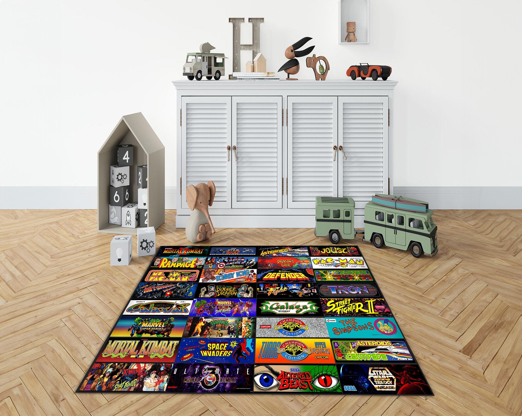 ラグ・カーペット ARCADE GAME RUG Amazon.com: Classic Arcade Games Rug Retro 90s Arcade