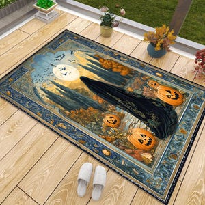 Halloween Rug, Pumpkin Rug, Horror Themed Rug, Halloween Party Rug, Halloween Gift, Halloween Ghost Rug, Ghost Rug, Halloween Decor Gift