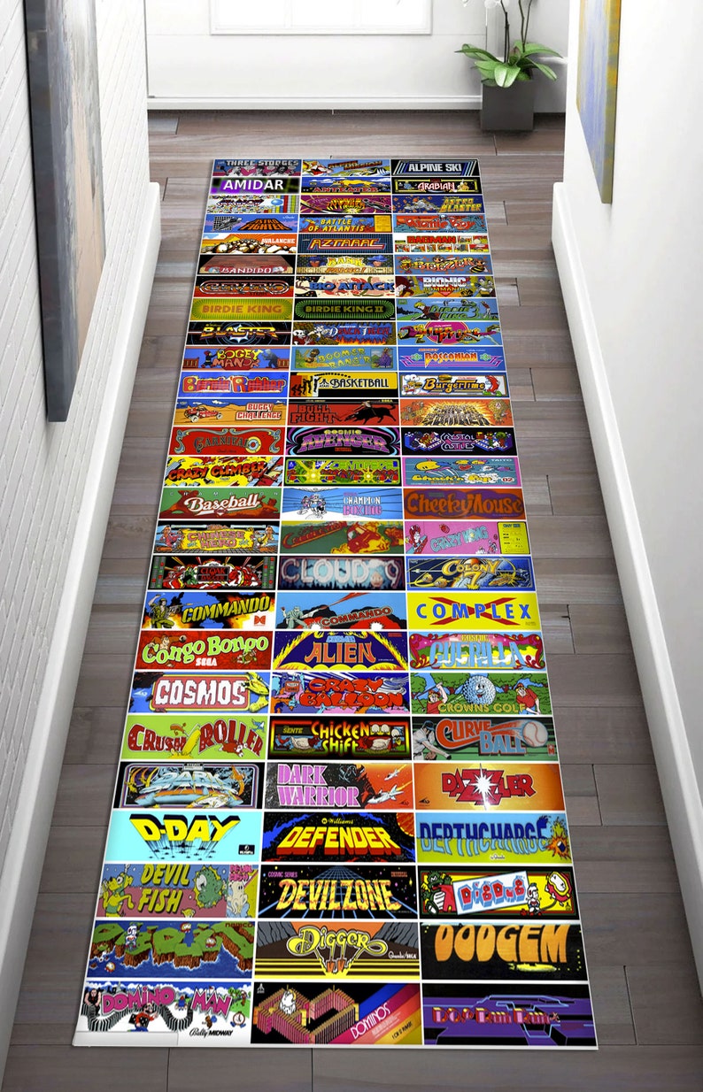 Retro Arcade Game Rug: 3D Print, Non-slip Cotton Base - Etsy