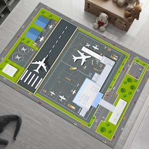 Airport Play Mat Rug: Kids Room Runway Decor