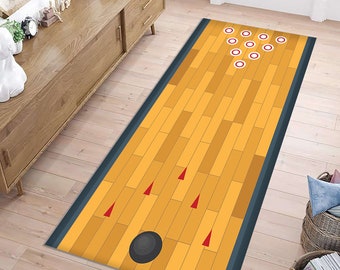 Bowling Rug,Bowling Alley Pattern, Bowling Lane Rug, Playmat Runner, Bowling Runner Rug, Play Mat Rug, Game Room Rug, Runner Rug, Room Decor