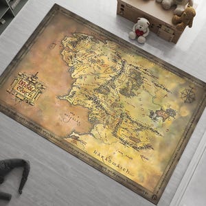 Mittelerde Teppich, Herr des Rings, Teppich, Karte, Herr der Ringe, Karte, Fantastischer Teppich, Beliebter Teppich, Zauberteppich, Bodenteppich, Geschenk