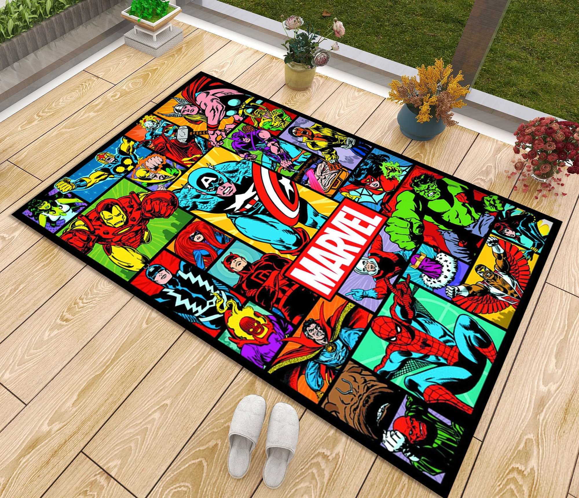 Superhero Rug, Spiderman Rug, Super Hero Rug, Spider Man Rug, Hulk Rug, Thor Mat,Captain America Decor,Ironman Rug,Comics Book,Kids Room Rug
