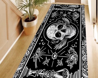 Dywan z czaszką: Okultystyczny satanistyczny pentagram, aksamitna sztuka
