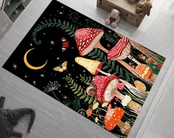 Pilz-Vorleger: Rustikales Blumendesign, rutschfeste Baumwollbasis