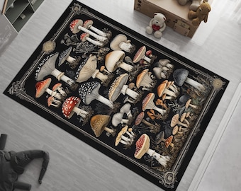 Pilz-Vorleger: Rustikales Blumendesign, rutschfeste Baumwollbasis