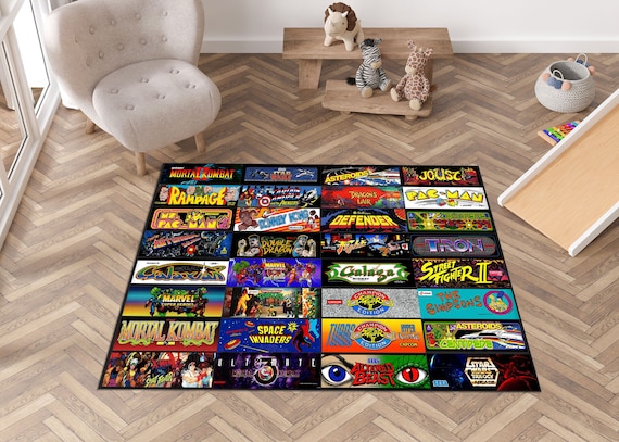 ラグ・カーペット ARCADE GAME RUG Amazon.com: 80s Arcade Game Room Rug, 3x4ft Lasertag Carpet