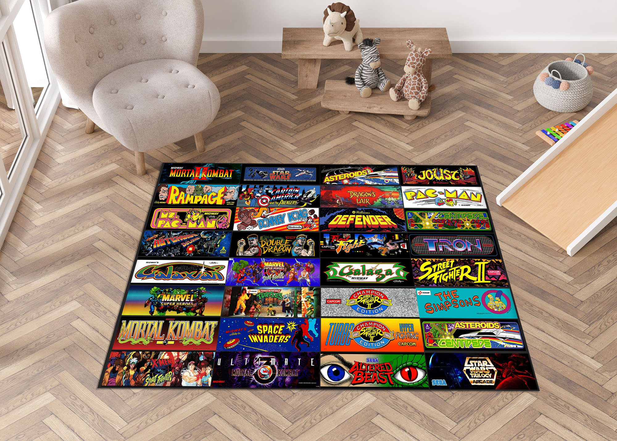 Retro Gaming Rug - Etsy vaultroom ラグマット GAMING DINER FLOOR RUG