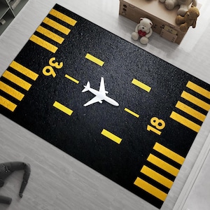 Airport Runway Rug: Kids Play Mat, Nursery Decor
