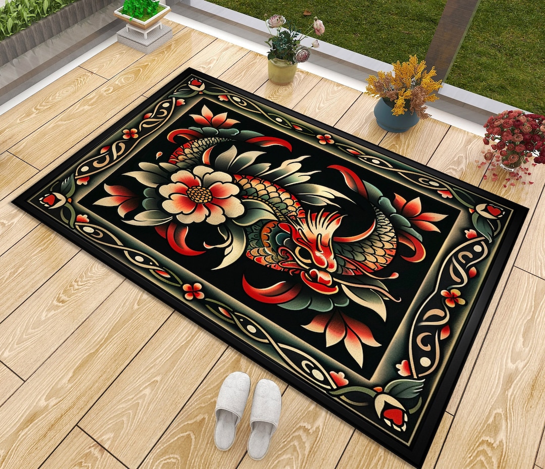 Tatto Rug American Traditional Tattoo Rug: Old School Fish Design - Etsy