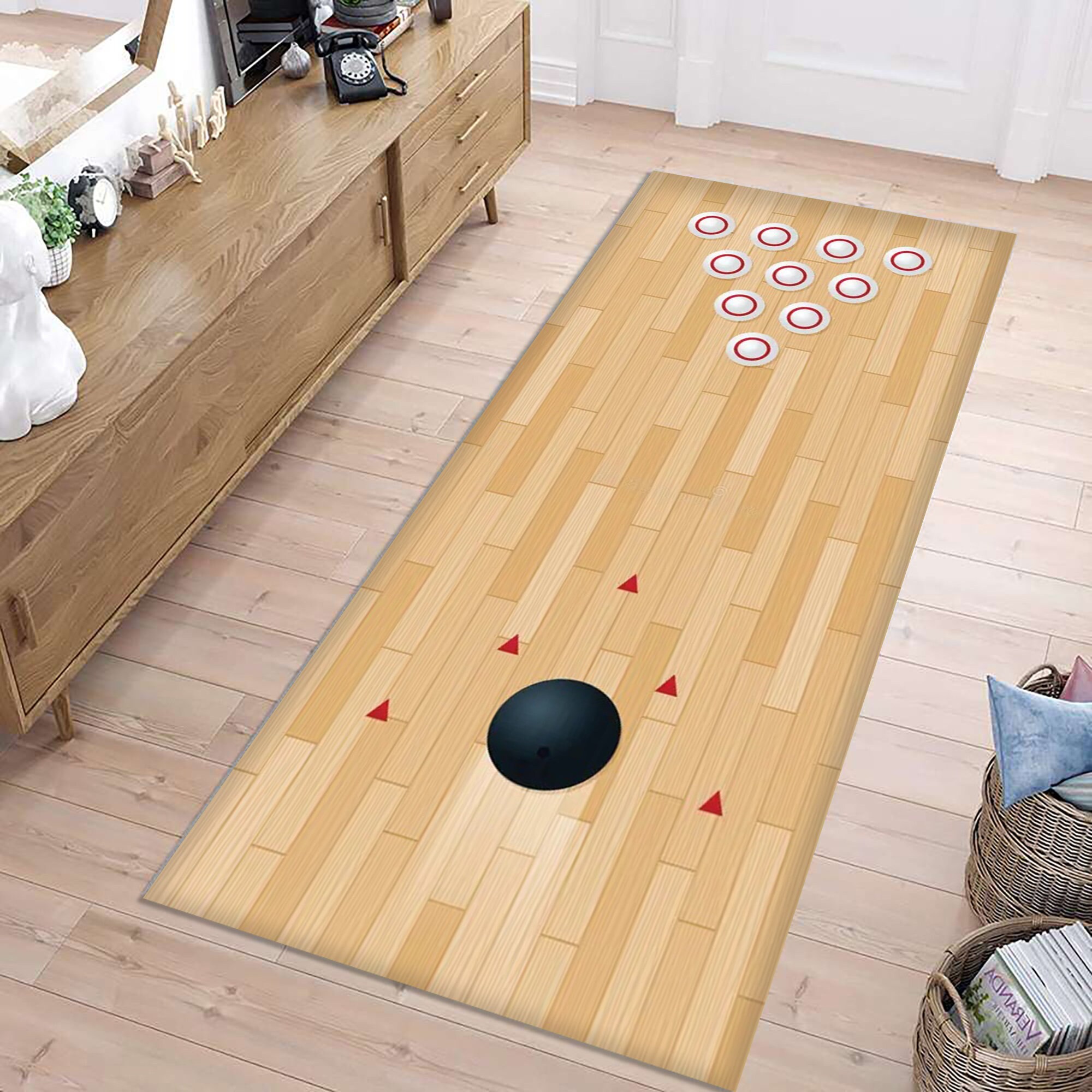 Bowling Alley Rug: Game Room Playmat Runner