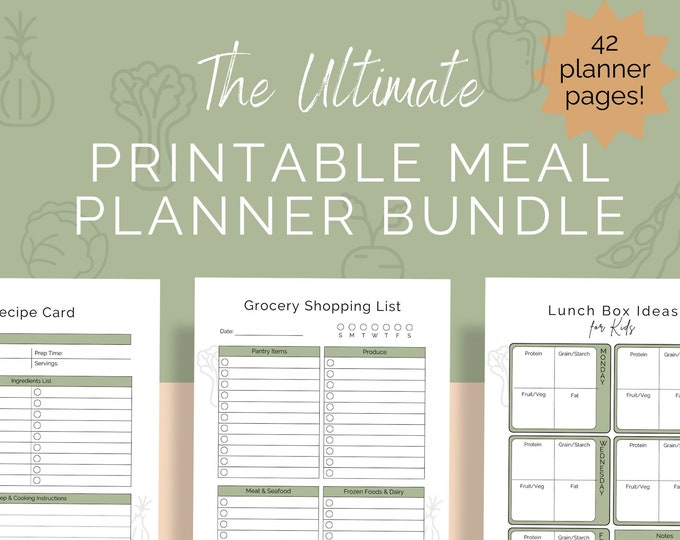 The ULTIMATE Meal Planner Bundle - 42 Pages - Etsy
