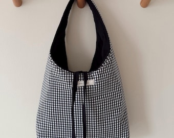 Gingham Tote Bag, Shoulder Bag for Women, Beach Tote Bag, Multi Purpose Bag, Tote Handbag, Cotton Tote Bag, Bridesmaid Gifts