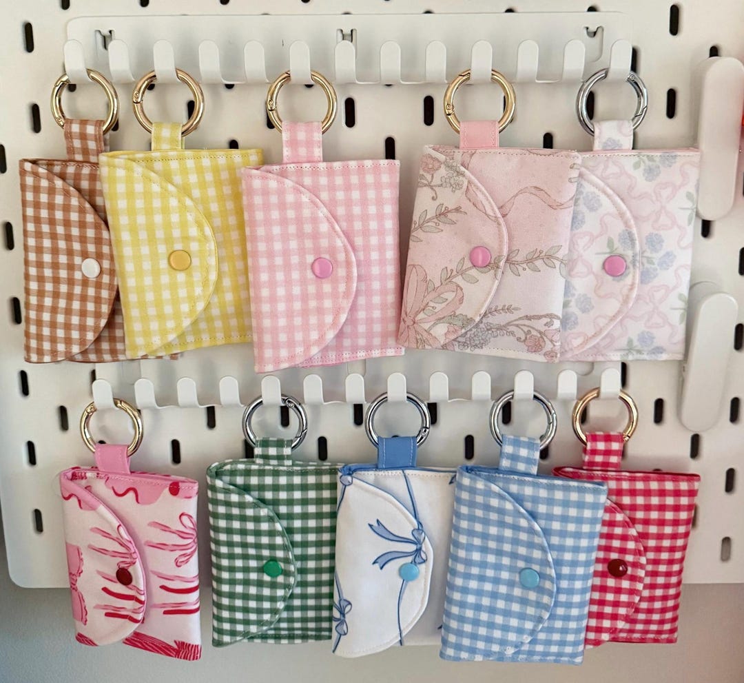 Colorful Keychain Wallet for Essentials, Keyring Wallet, Cotton ...