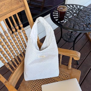 Women's Tote Bag, Canvas Cotton Tote Bag, Hobo Bag, Beach Tote Bag, Work Tote Bag, Casual Tote Handbag, Summer Tote Bag, Bridesmaid Gifts image 8